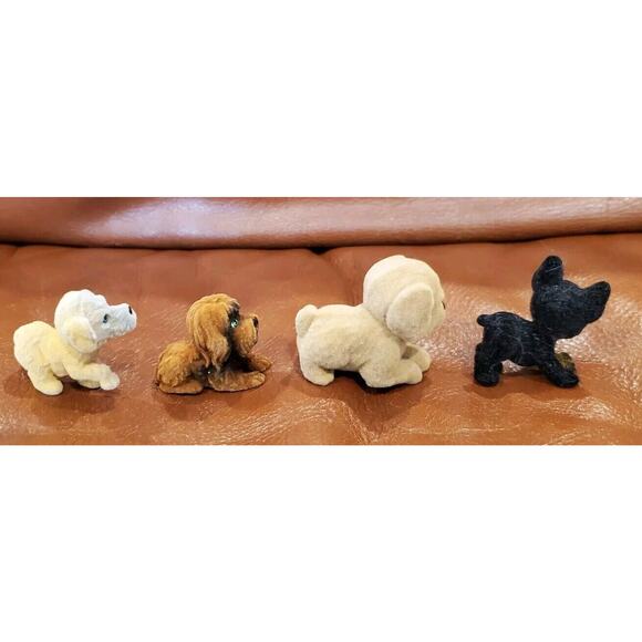 Puppy In My Pocket Set Of 4 Flocked Dogs Collectible Toy Figures Replacements - Picture 2 of 8